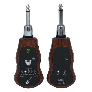 

SEWS-Wireless Guitar System Transmitter Receiver Set UHF 10 Channels with Clean Bluesy Flanger Tremolo Metal 5 Effects - Electri