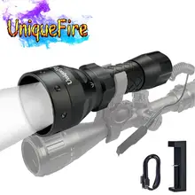UniqueFire 1407 IR 850nm светодиодный фонарь с черной лампой из алюминиевого сплава, масштабируемый фонарь с зарядным устройством для ночной охоты