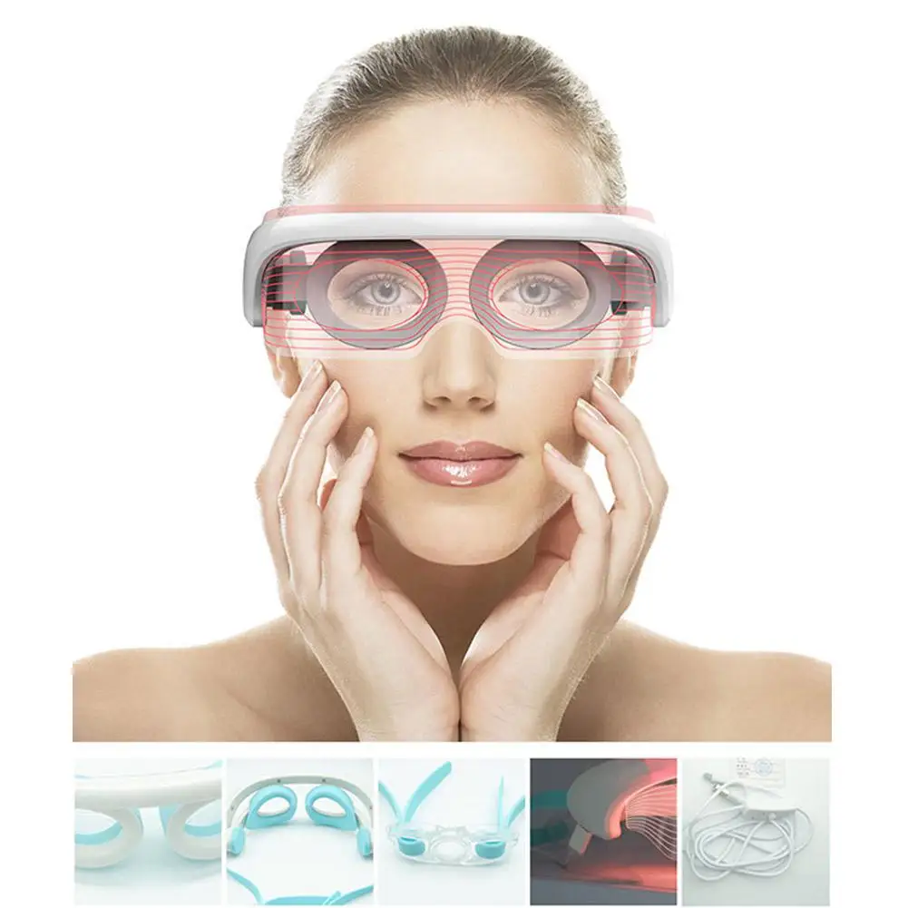 Электрический массажер для глаз, вибрационная маска для глаз, защита зрения, горячий компресс для глаз, кеш против морщин, спа-СВЕТОДИОДНЫЙ Прибор для ухода за глазами