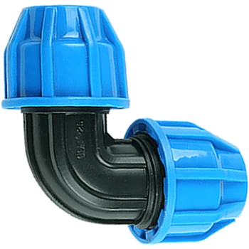 

32mm Plastic PP Thick Quick Connector Elbow Blue Caps Adapter PE Pipe Fittings for Irrigation