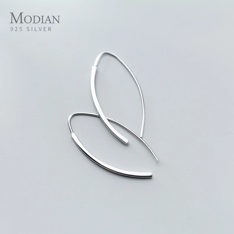 Modian Hot Sale Genuine 925 Sterling Silver Minimalism Geometric Design Dangle Earring for Women Luxury Silver Drop Jewelry