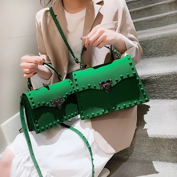 

Rivet Fashion Crossbody Bags For Women 2020 Luxury Handbags Women Bags Designer Jelly Bag Women's Shoulder Bag sac main femme