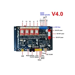 GRBL – carte mère 4 axes V4.0 pour ordinateur de bureau, routeur CNC, Machine à dessin Laser, gravure, traceur avec Support de ligne USB, broche 300W 