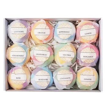 

12Pcs Bath Bombs Bubble Bath Salts Balls Essential Oil Handmade SPA Stress Relief Exfoliating
