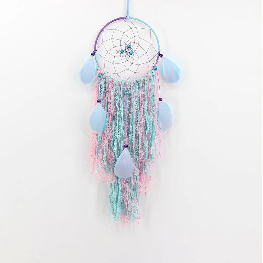 MS6088 Wind Chimes Handmade Indian Dream Catcher Net With Feathers 55 cm Wall Hanging Dreamcatcher Craft Gift Home Decoration - Цвет: MS7015