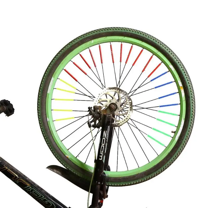 12 шт. горный велосипед колеса светоотражающий говорил Предупреждение Крепление зажим трубка Предупреждение светильник полосы отражатель