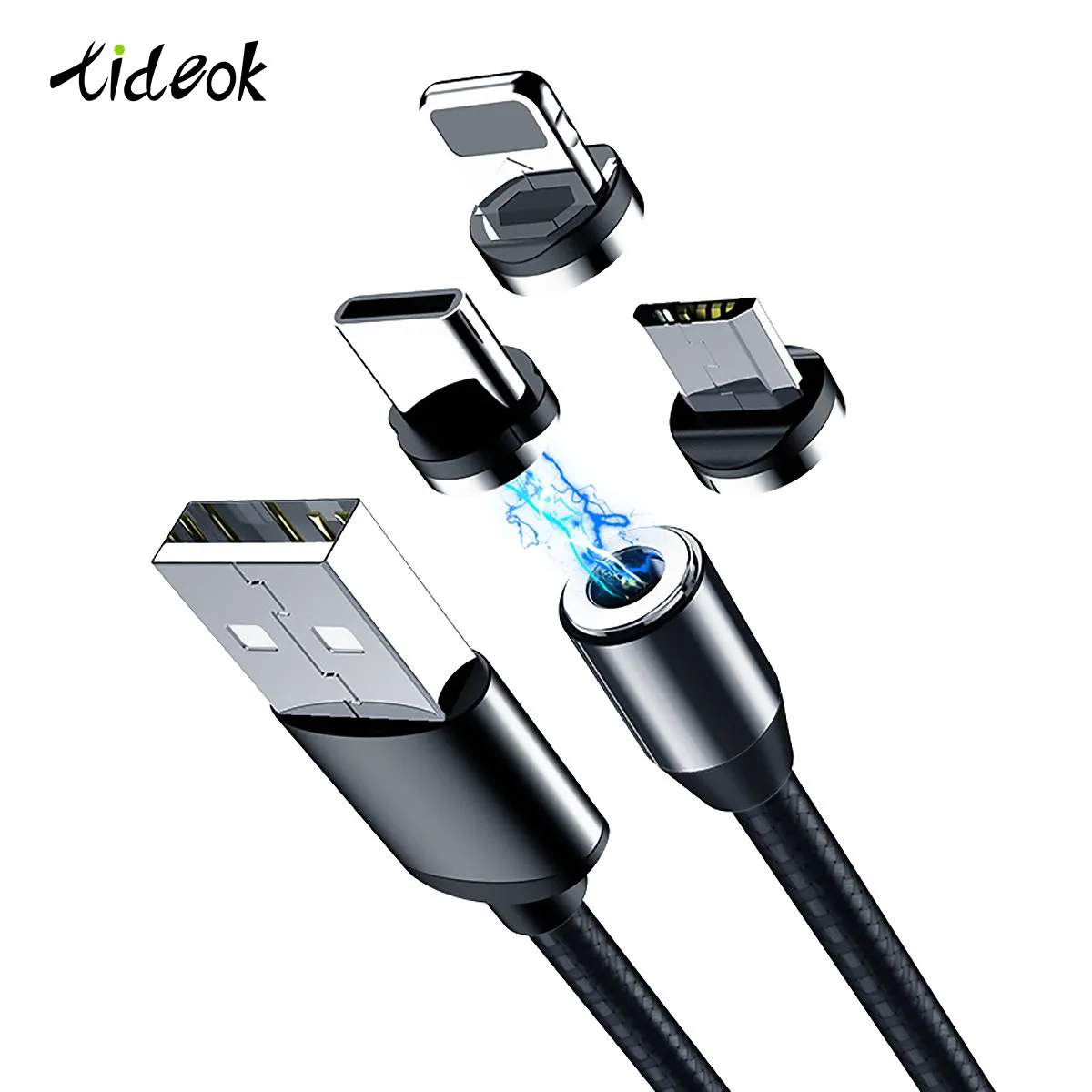 

Magnetic Fast Charging Data Cable Interface Type C Android IPhone Magnet Charger Cable 1 Meter Long Charging Connection Quickly