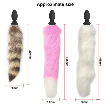 IKOKY Fox Tail Anal Plug Sex Toys For Couples Vibrator Adult Game Anus Dilator Remote Control 10 Frequency Vibrating Butt Plug 5