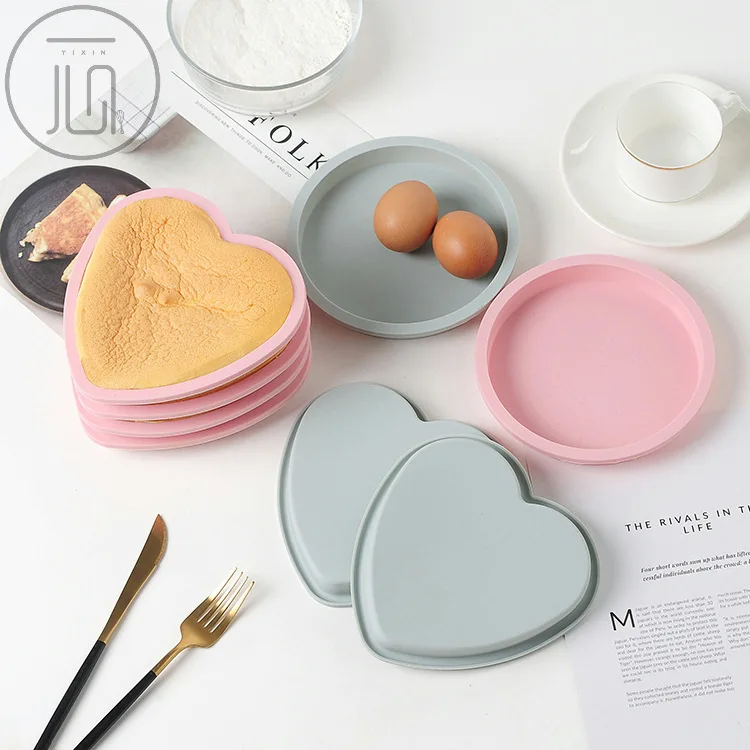 

Baking DIY Tool 6 Inch Silicone Small Green Plate Cake Mold Homemade Round Love Layered Rainbow Baking Tray Silicone Mold
