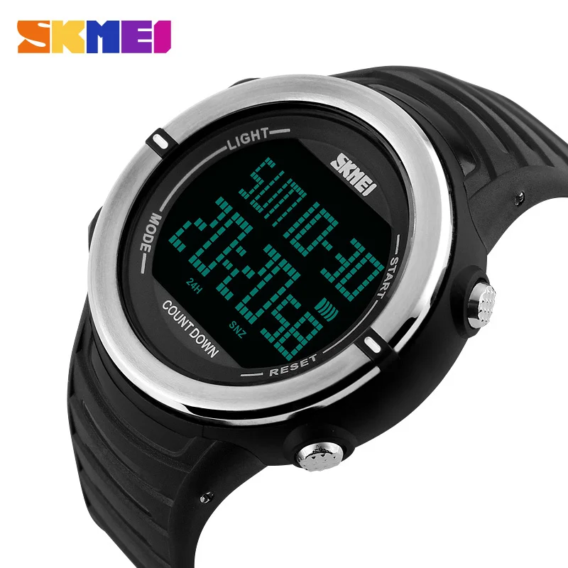 

SKMEI Outdoor Sport Watches Men Fashion Multiple Time Zone Watch 50M Waterproof Week Display Alarm Digital Wristwatches 1209