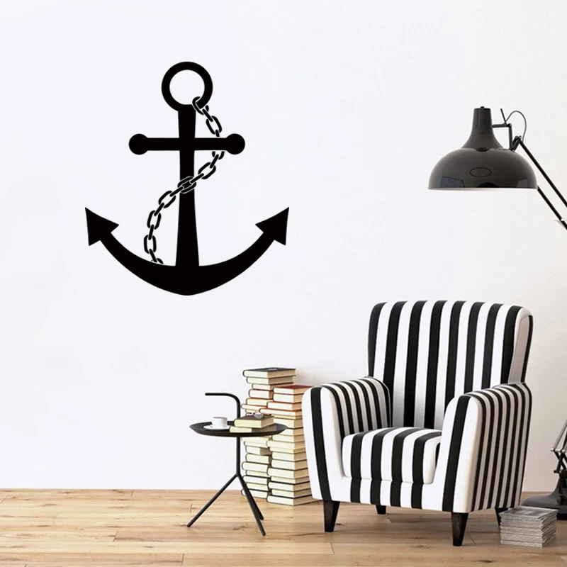 

High Quality Nautical Chain And Anchor Wall Sticker Vinyl Decal For Child's Bedroom Home Decor Creative Mural