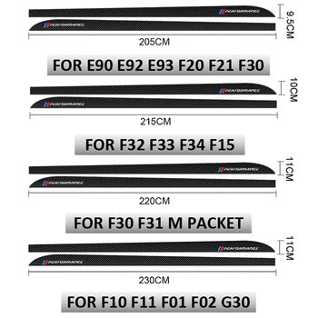 

M Performance Side Skirt Sill Stripe Body Decals Stickers For BMW E90 E92 E93 F20 F21 F30 F31 F32 F33 F34 F15 F10 F11 F02 G30