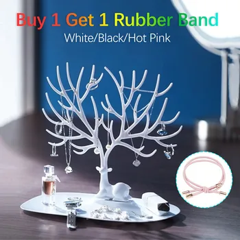 

Fashion Creative Deer Head Jewelry Organizer Display Stand Pendant Earring Necklace Holder Ring Display Stand High Quality Gift