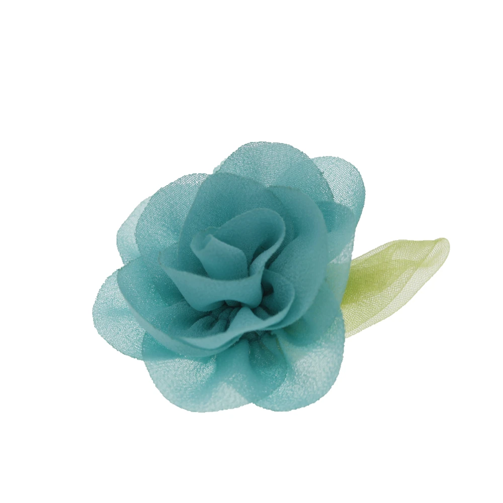light green 7 см бутик розовый цветок из шифона Мини DIY цветы без зажимов Рождество Свадьба девушки аксессуары для волос 20 шт./лот - Цвет: light green