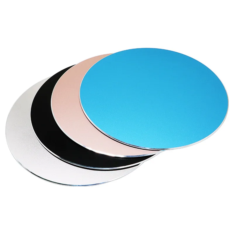 Benoon Tappetino per Mouse Desktop Impermeabile in Lega di Alluminio, Accessorio per Computer con Tappetino per Mouse da Gioco Rotondo Oro Rosa