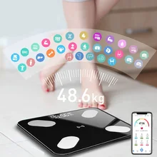 Mrosaa 26*26 см весы для жира, умный BMI, светодиодный, цифровой, для ванной, беспроводной, весы, баланс, bluetooth приложение, Android IOS PP4