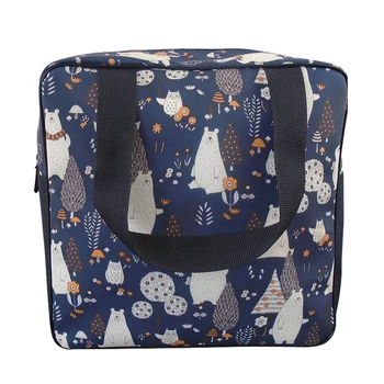 

1PC Waterproof Mesh Bath Bag Polar Bear Pattern Foldable Large Capacity Handle Bath Basket Cosmetic Tote Wash Bags