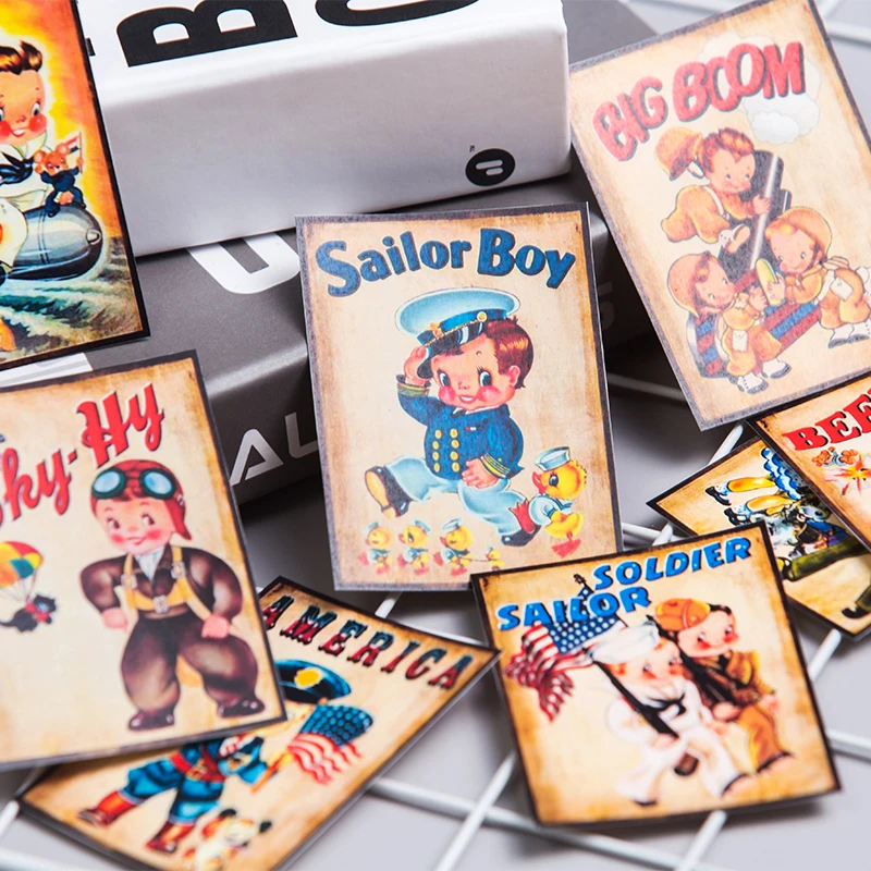 

8Pcs/Pack Vintage Children Kids Photo Sticker DIY Craft Scrapbooking Album Junk Journal Planner Decorative Stickers