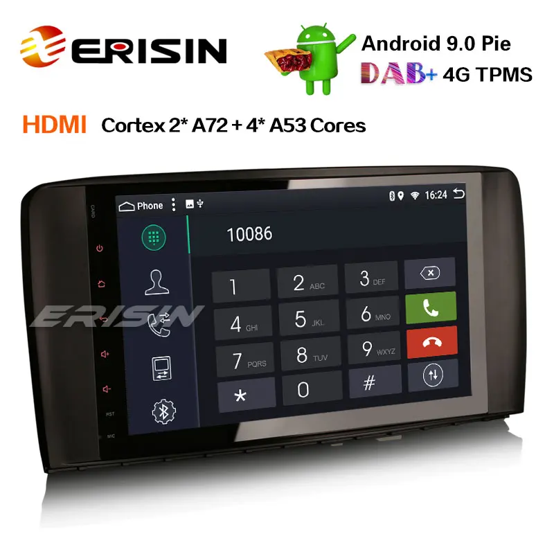 Erisin ES6285R " PX6 Android 9,0 Стерео gps DAB+ Sat Nav Wifi HDMI для Mercedes R Class W251