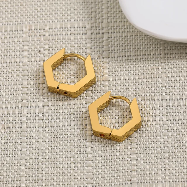 Gold Silver Color Stainless Steel Hoop Earrings for Women Small Simple Round Circle Huggies Ear Rings Steampunk Accessories 21744-6