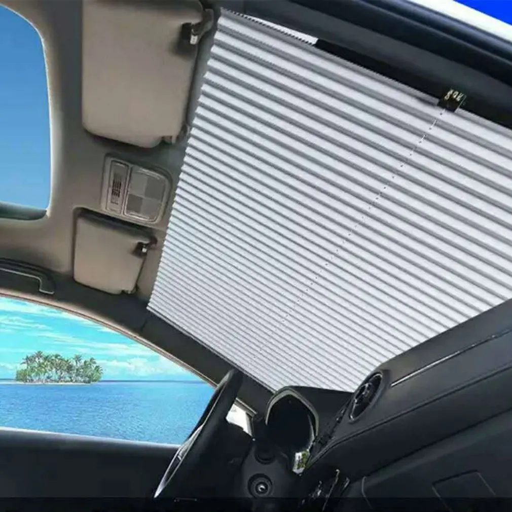 Автомобильный солнцезащитный изоляционный солнцезащитный козырек, автоматический выдвижной складной козырек для переднего ветрового стекла, затемненный светильник для занавесок