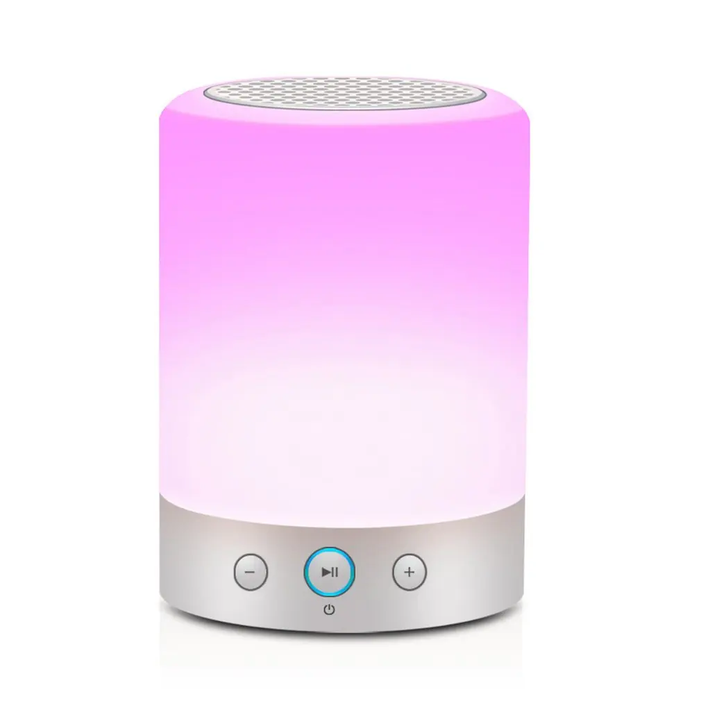 Portable Wireless Stereo Speaker With Touch Control Multicolor LED Smart Speaker With FM Radio Support TF Card