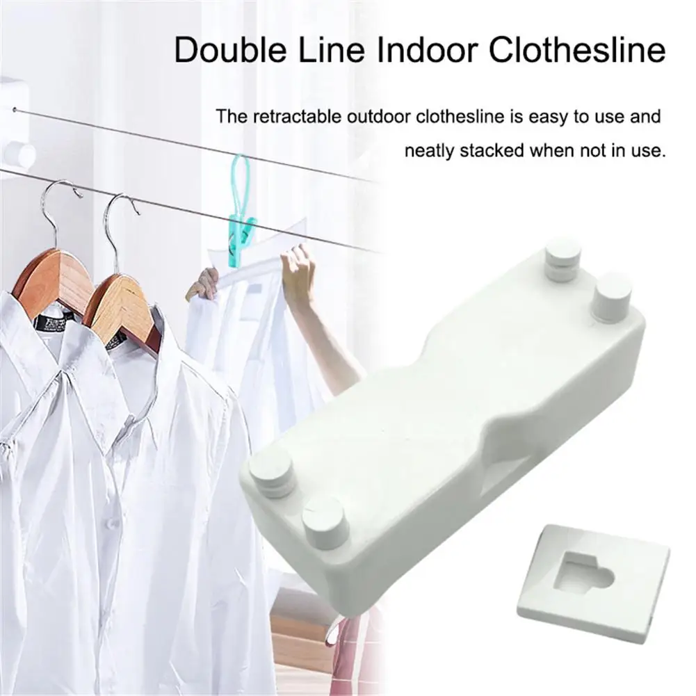 

Portable Stainless Steel Retractable Clothesline Indoor Outdoor Laundry Hanger Clothes Dryer Organiser Clothes Drying Rack Rope