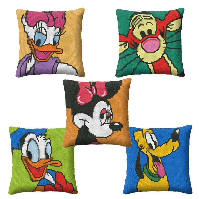 

Cartoon 3D Segment Embroidery Pillow Exquisite Coarse Wool Cross Stitch Carpet Embroidery DIY Handmade Material Package