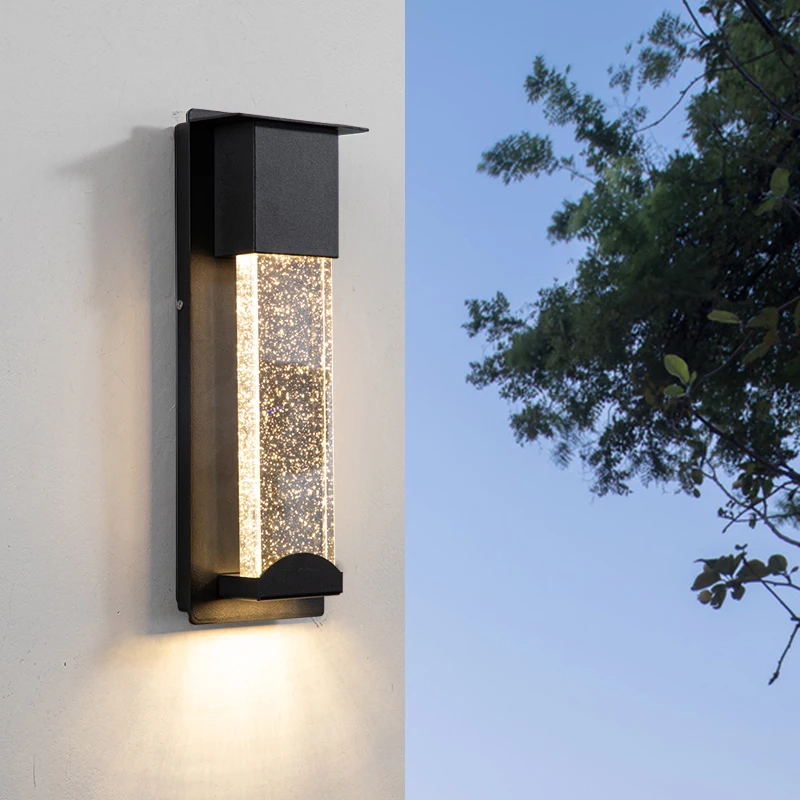 Outdoor waterproof appliqué exterior induction crystal wall light 1