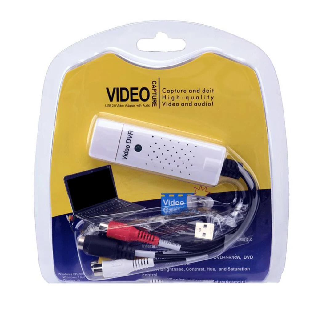 Прочный портативный USB конвертер карт видеозахвата ПК адаптер ТВ аудио DVD DVR видео аудио конвертер