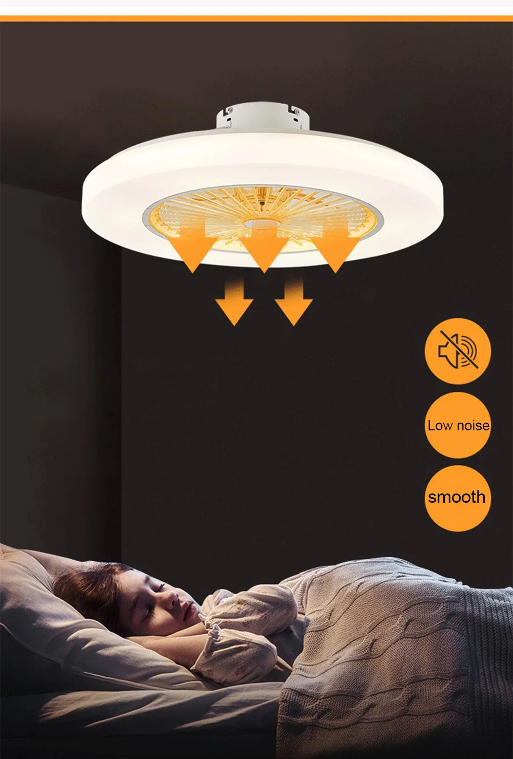 220v/110v 72W LED dimming remote control ceiling Fans lamp Invisible Leaves 58cm Modern simple home decoration Luminaire