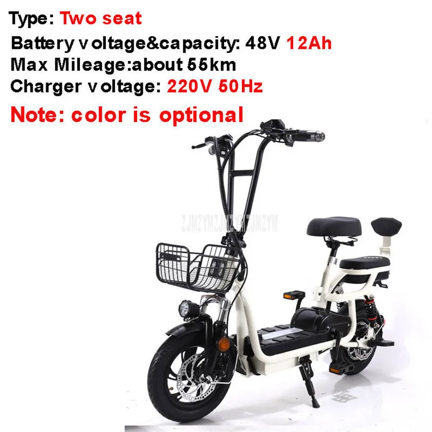 12Ah Two seat 220V С детское сиденье мини складываемый Электрический велосипед два/три Сиденье Электрический велосипед вместо Wolking City Ebike 48 В 12Ah/15Ah/18Ah/20Ah - Цвет: 12Ah Two seat 220V