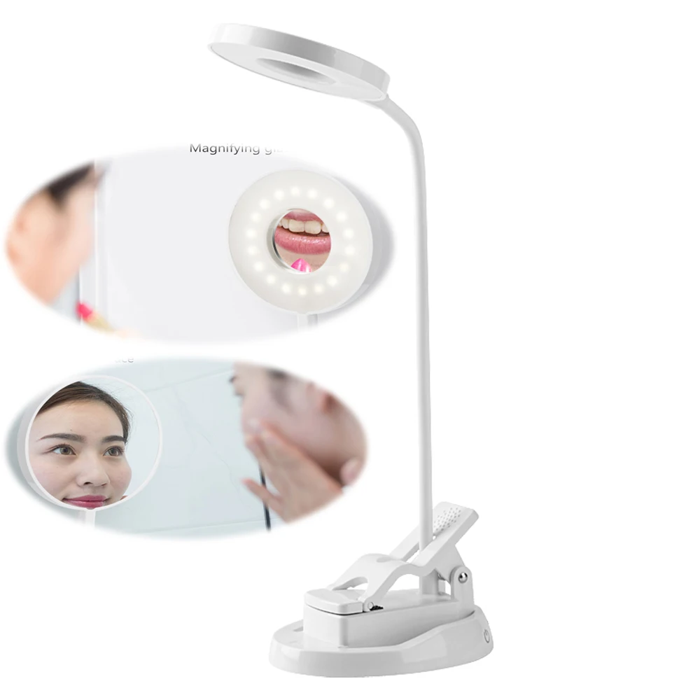 

Makeup Table Lamp Beauty Mirror USB Charged 2 in 1 Flexible LED Charging Desk Eye Protection Night Light Desk lamp