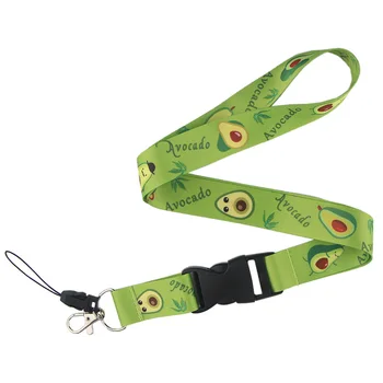 

CA95 Wholesale 10pcs/lot Avocado Fruit Lanyards For keychain ID Card Pass Mobile Phone USB Badge Holder Hang Rope