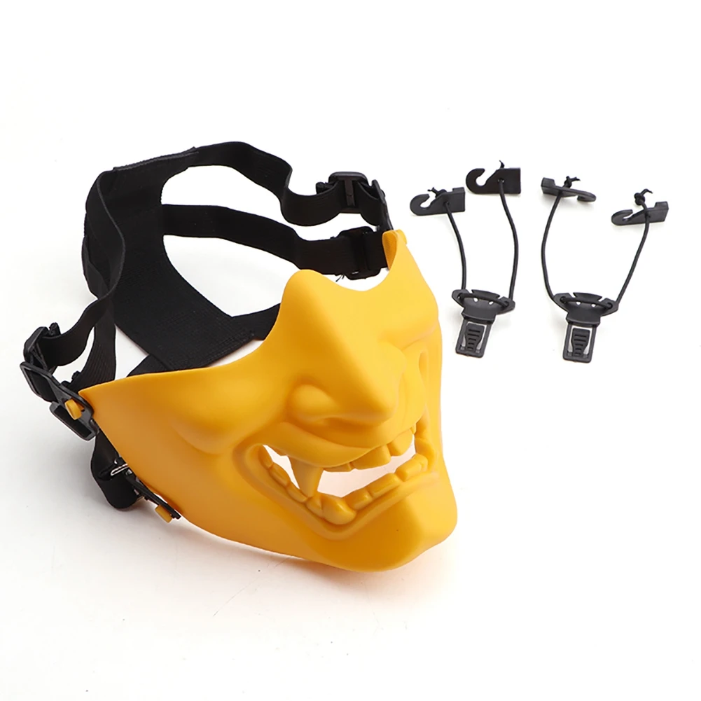 Half Face Mask Scary Smiling Ghost Shape Tactical Adjustable Headwear Protection Outdoor Sportswear Halloween Costumes