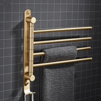 

Non-rust Nordic brass wire drawing movable towel Rod non-oxidation multi-functional creative towel rack rotating towel hanging r