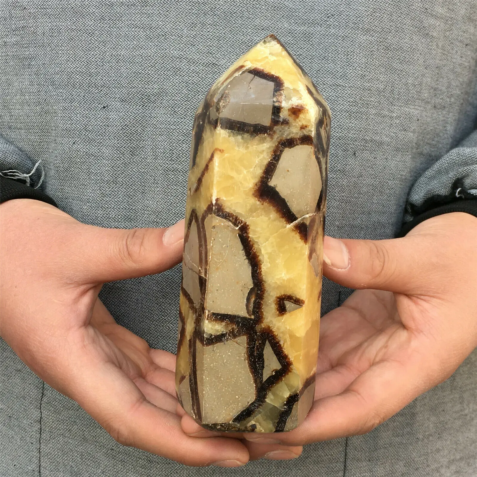 

Large Natural dragon septarian quartz Obelisk Crystal wand reiki Healing