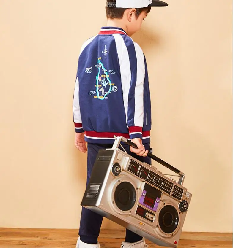 Boys'clothes осенне-зимняя детская одежда класса Британский ветер бейсбольная форма пальто для мальчиков цветная Детская куртка