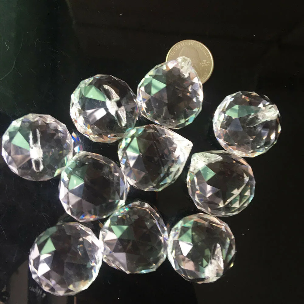 Moooni 10 Pcs Clear Crystal Ball Chandelier Prisms Glass Pendant Beads Suncatchers