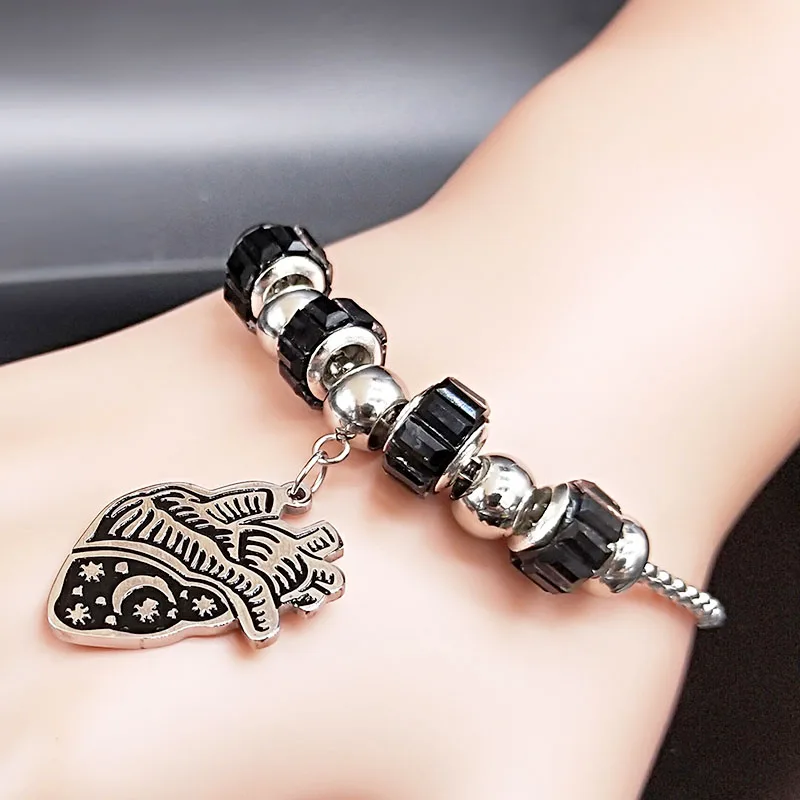 Мода Сердце из нержавеющей стали браслет цепочка для женщин серебряные цветные браслеты ювелирные изделия acero inoxidable joyeria Mujer B18544
