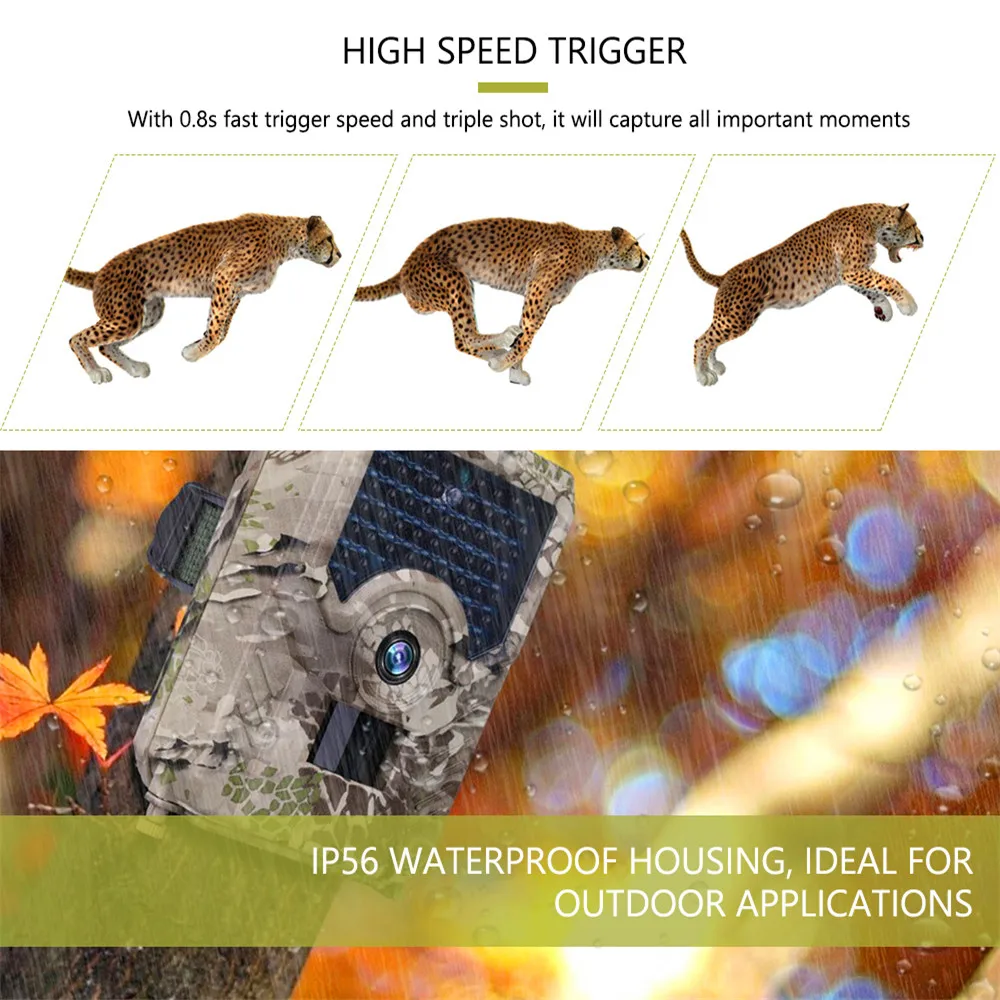 Baratos Goujxcy PR200 Trail Cámara 49 Uds 940nm infrarrojo LED cámara de caza 12MP resistente al agua vida silvestre Video cámara de fotos de noche