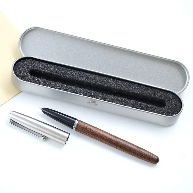 wood pen 0.38mm Nib Высокое качество Jinhao 51A винтажная деревянная авторучка 0,5 мм 0,38 мм Тонкий перо каллиграфия ручки школьные офисные принадлежности Caneta - Цвет: wood pen 0.38mm Nib
