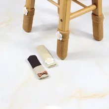 2pcs/4pcs Double Knit Chair Foot Cover Chair Leg Paws Socks Cloth Floor Protection Knitting Anti-slip Chair Legs Cover