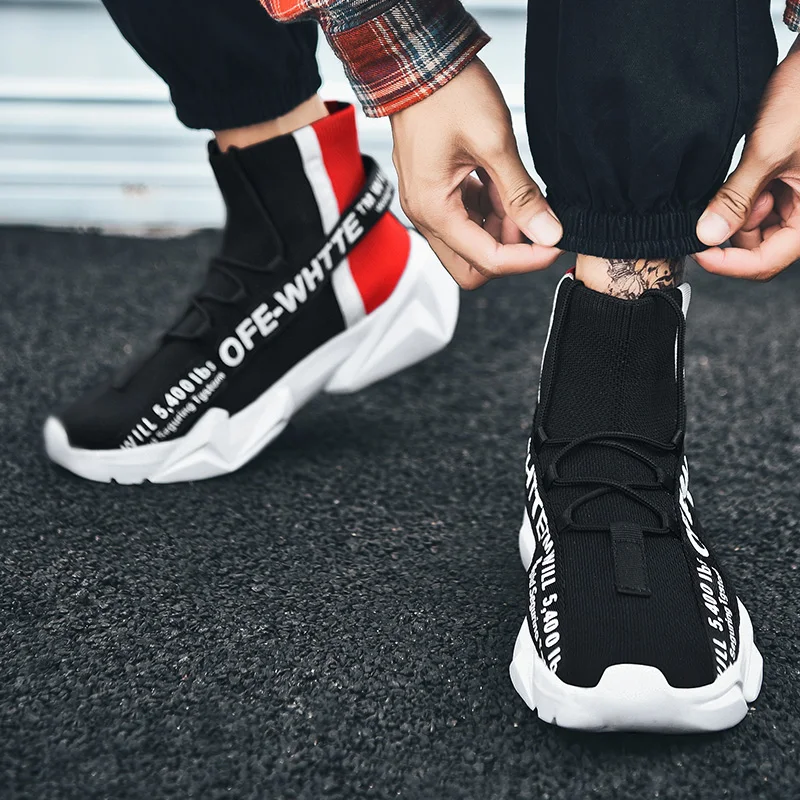 

Large shoes running shoes for men High-top sneaker Socks Sneakers Athleticheight increasing Running Shoes Couple Big Size 39-47