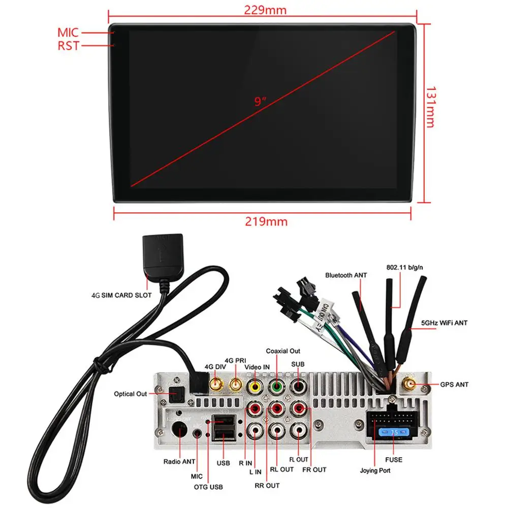 Single din touch screen 9