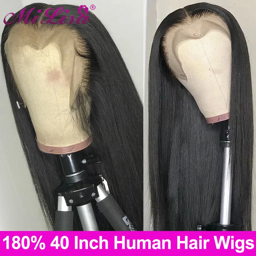13x6 HD peluca Frontal de encaje recto 30 32 pulgadas frente de encaje pelucas de cabello humano para las mujeres de pelo brasileño Cierre de 40 pulgadas Peluca de cabello humano