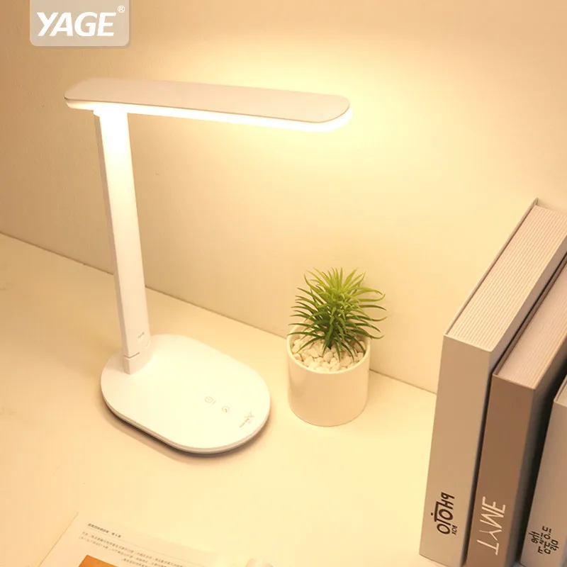  Stepless Dimmable Desk Reading Light Foldable Rotatable Touch Switch LED Table Lamp USB Charger Rec