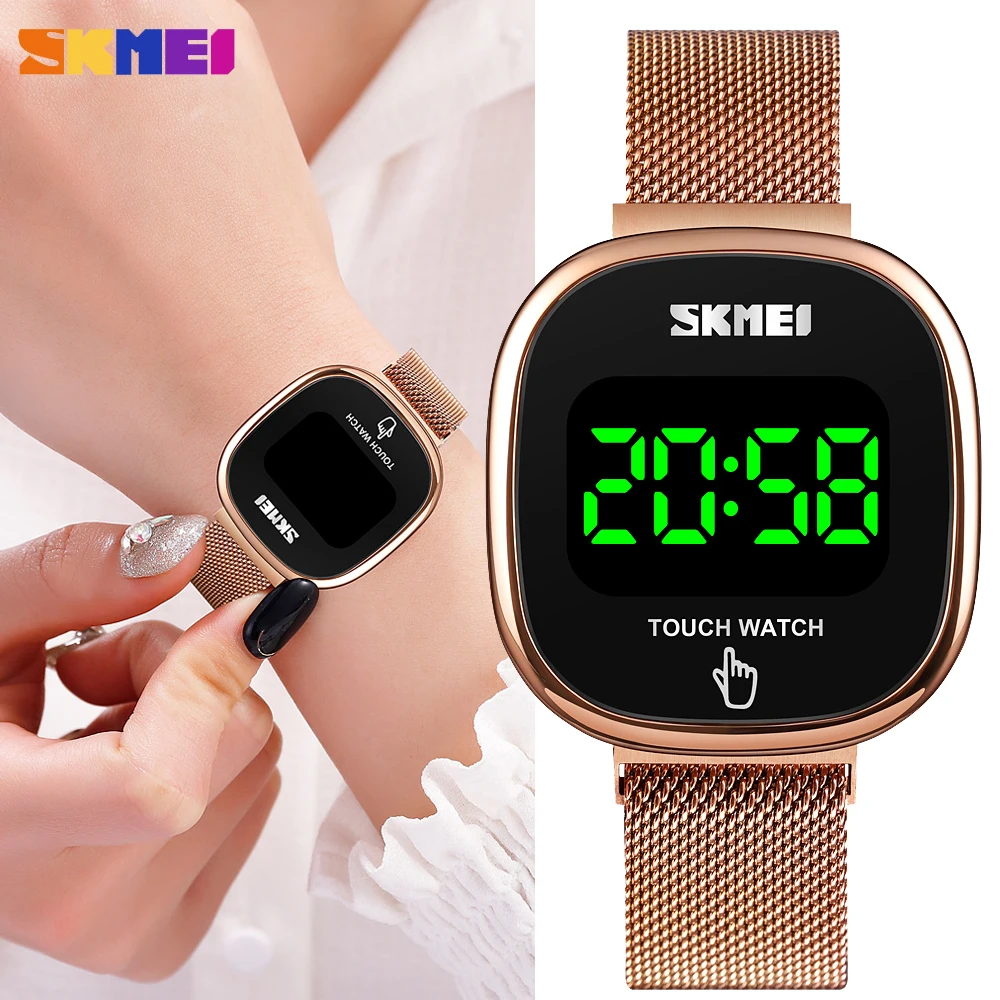 SKMEI Sentuh Layar Tampilan LED Digital Jam Tangan Fashion Merek Penuh