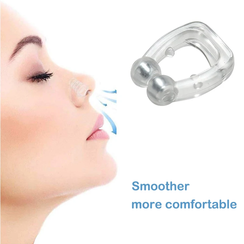 

Silicone Magnetic Anti Snore Stop Snoring Nose Clip Sleep Tray Sleeping Aid Apnea Guard Night Device with Case