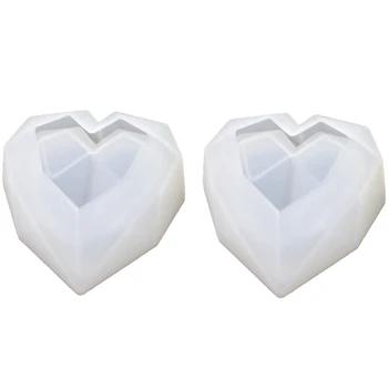 

2Pcs/Set 3D Crystal Geometry Love Storage Box Mold Epoxy Mold Decorative Jewelry Resin Molds For Jewelry Making Tool